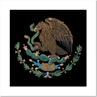 Escudo Nacional de Mexico - Coat of arms of Mexico - vintage grunge design Posters and Art